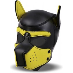 Masque Chien Néoprene Noir Jaune M