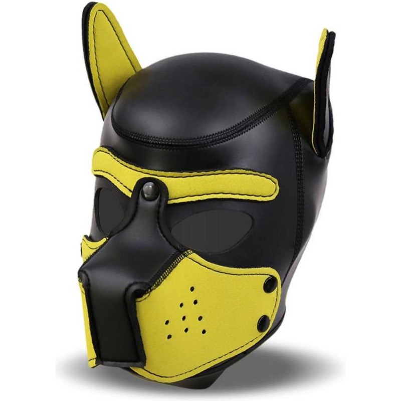 Masque Chien Néoprene Noir Jaune M