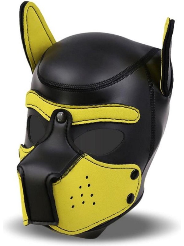 Masque Chien Néoprene Noir Jaune M