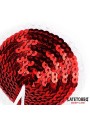 Cache-tétons à paillettes rouges et pompons blancs