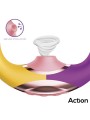 Vibromasseur 3-en-1 Two Lovers avec stimulateur digital et fonction succion