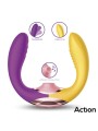 Vibromasseur 3-en-1 Two Lovers avec stimulateur digital et fonction succion