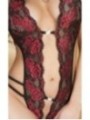 Body dentelle - Roses rouges (Taille : S/M)