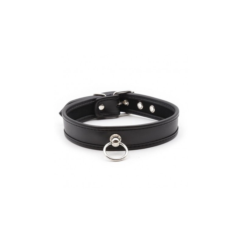 collier bdsm anneau noir latetobed