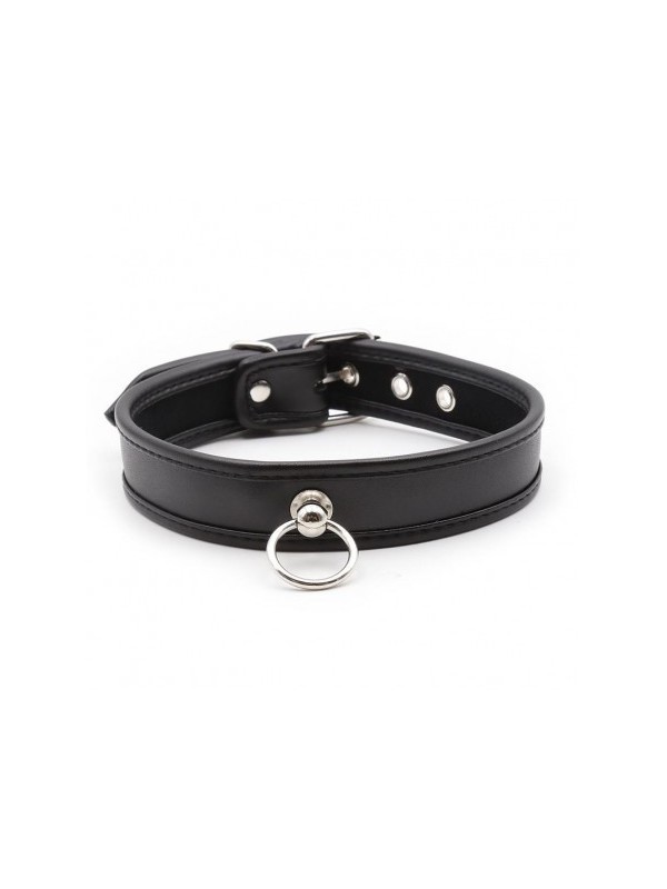 collier bdsm anneau noir latetobed