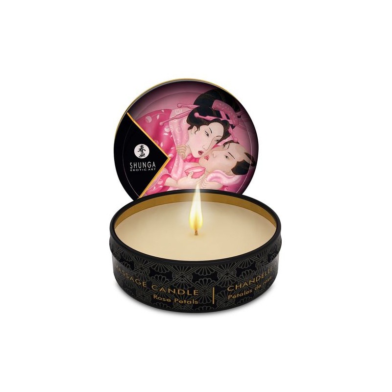 Bougie massage pétales rose 30ml Shunga