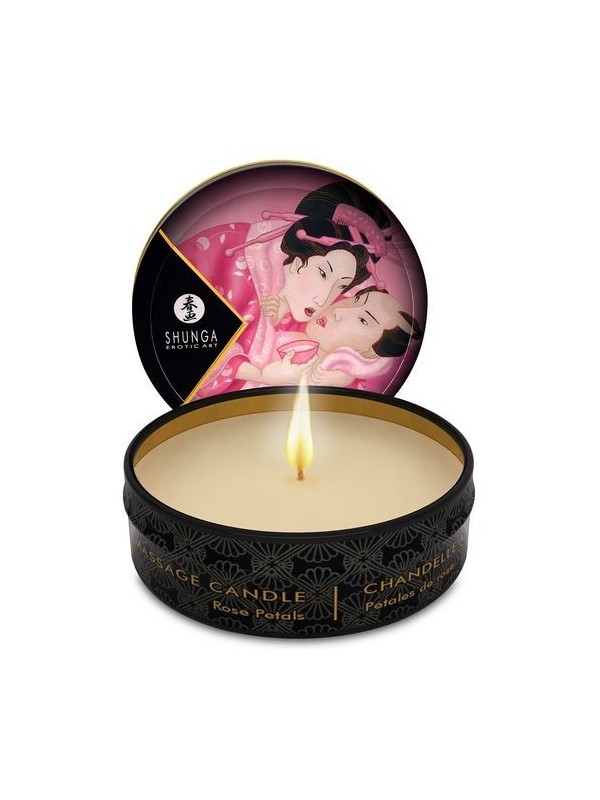 Bougie massage pétales rose 30ml Shunga