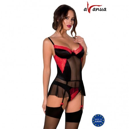 corset odina noir/rouge - T: s/m