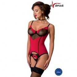 corset valentin rouge/noir - T: s/m