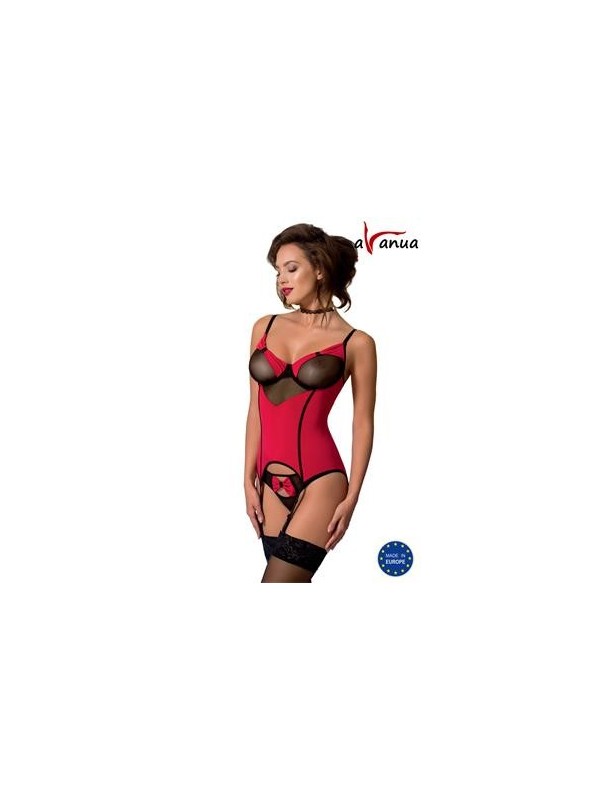 corset valentin rouge/noir - T: s/m