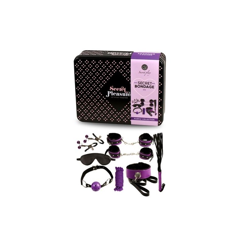 secret play bdsm set 8pcs lila / noir