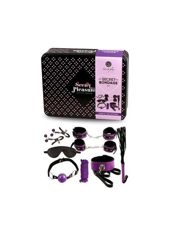 secret play bdsm set 8pcs lila / noir