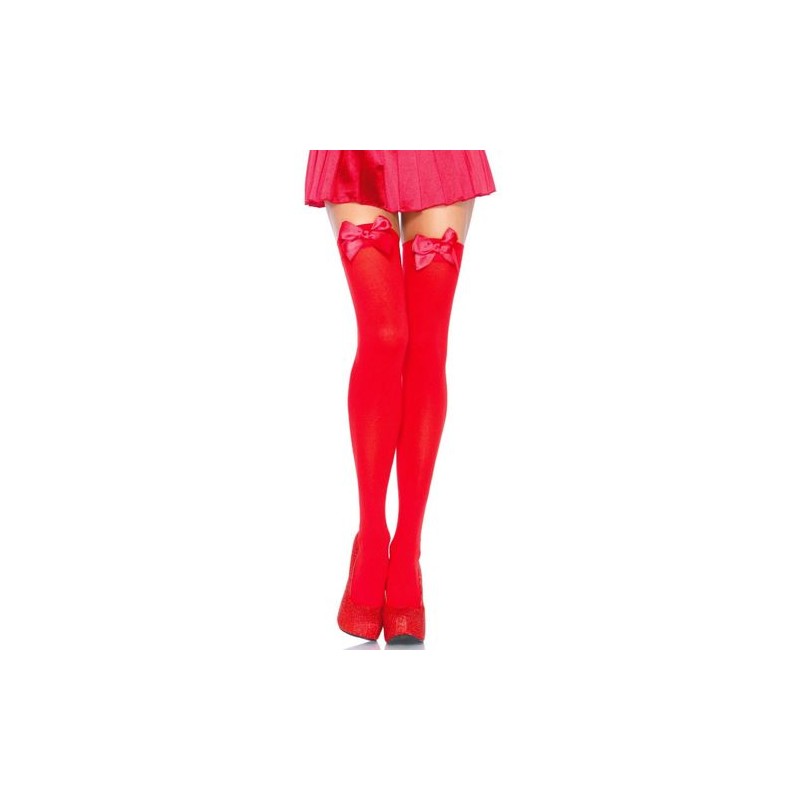 bas rouges avec noeux rouges T:U leg avenue