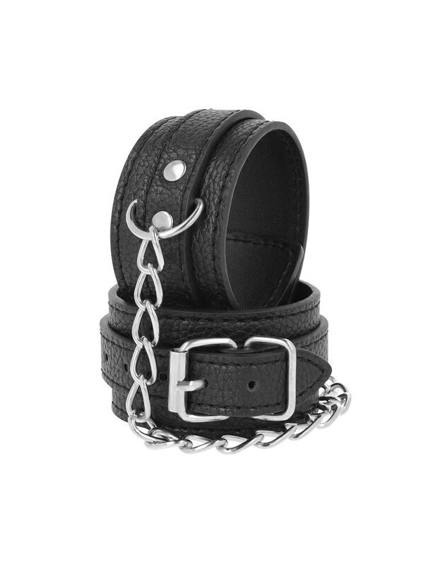 darkness menottes cuir noir